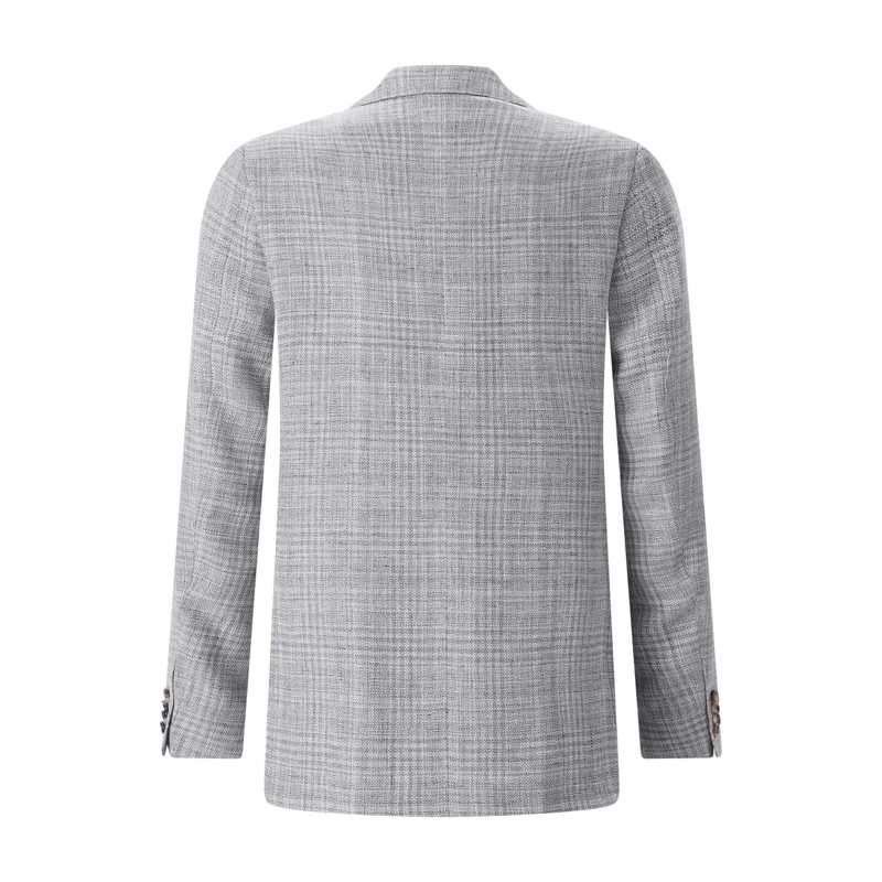 Canali Anzugjacke Sakko Kei aus Leinen und Wolle grau(Image 3)