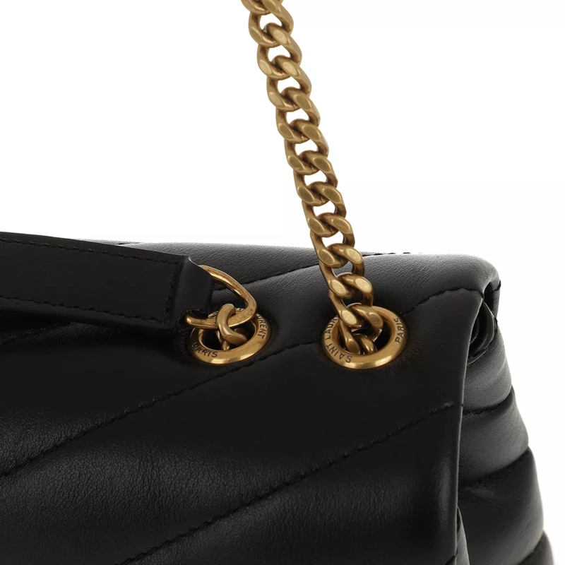 Saint Laurent Enveloptas LouLou Shoulder Bag S Leather Black(Image 9)