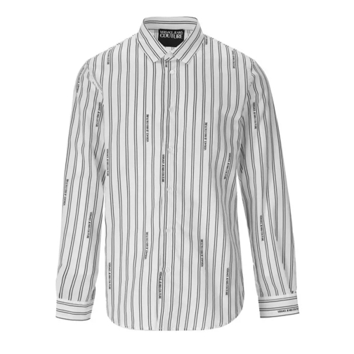 Versace Jeans Couture Logo Stripes White Shirt White 