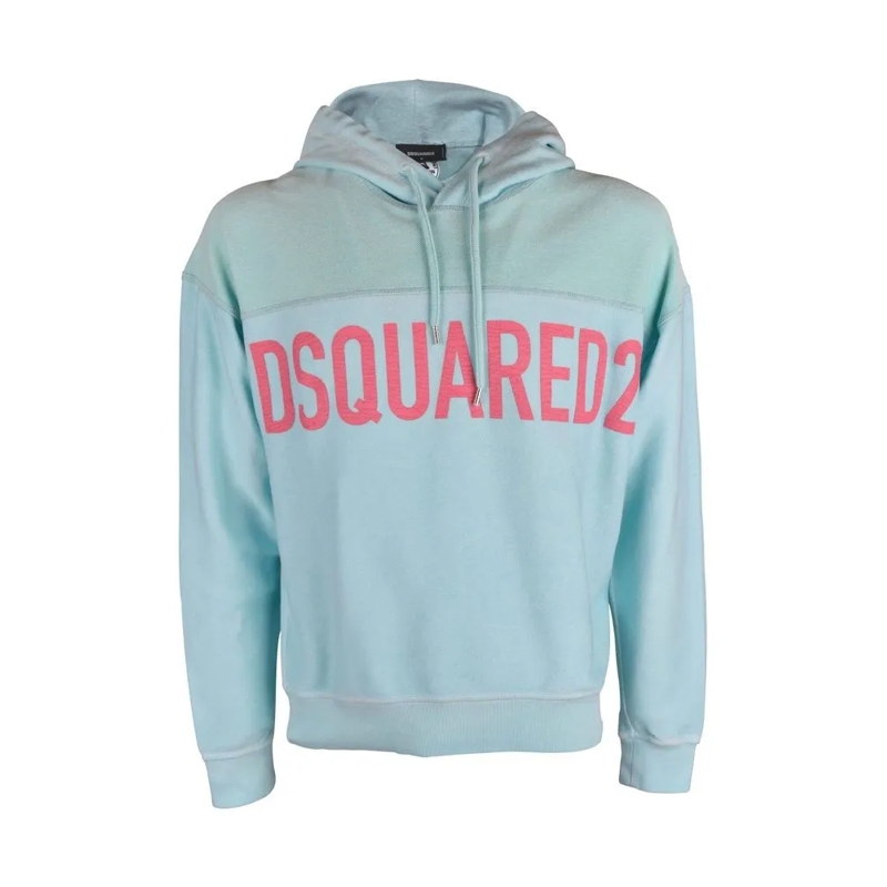 Dsquared2  Turquoise Blue Cotton Hoodie Blue