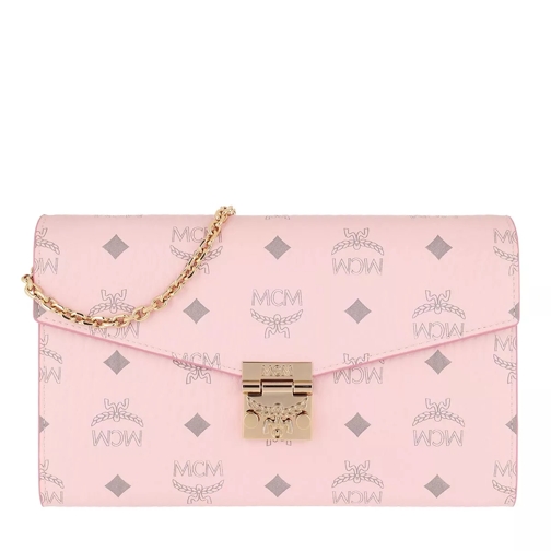 MCM Patricia Visetos Crossbody Wallet On Chain Powder Pink Wallet On A Chain
