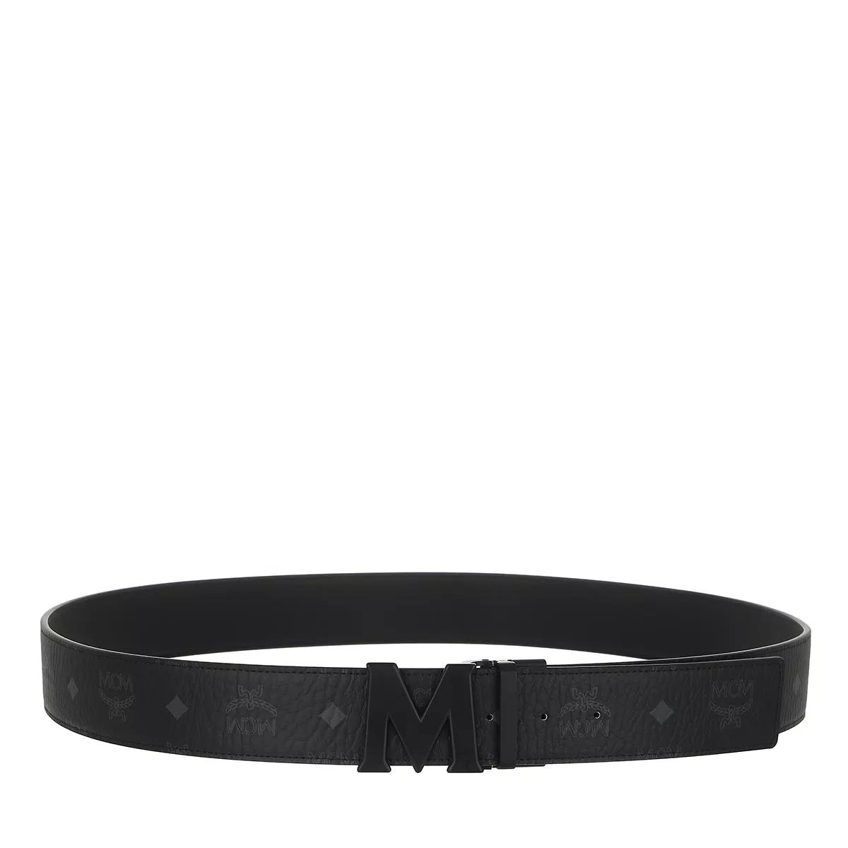 Black and silver mcm belt best sale