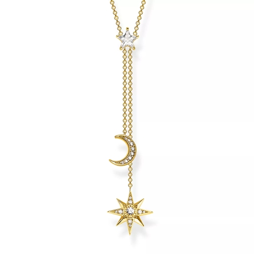 Thomas Sabo Necklace Moon Stars Gold Mellanlångt halsband