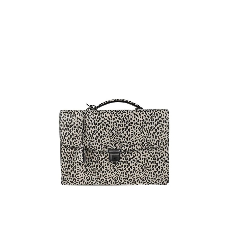 Celine Briefcase Rectangular Satchel Bag In Black Grey