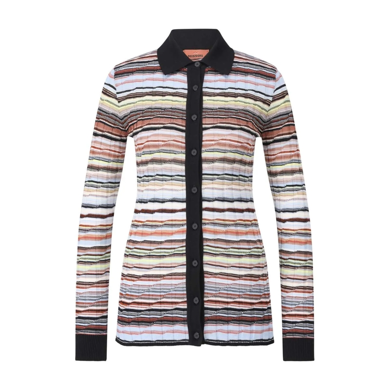 Missoni  Gerippte Strickjacke mit Streifen Multicolor