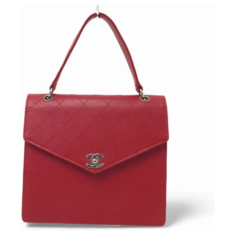 Chanel Schultertasche VINTAGE CHANEL HANDTASCHE TIMELESS MIT OBEREM HAND rot