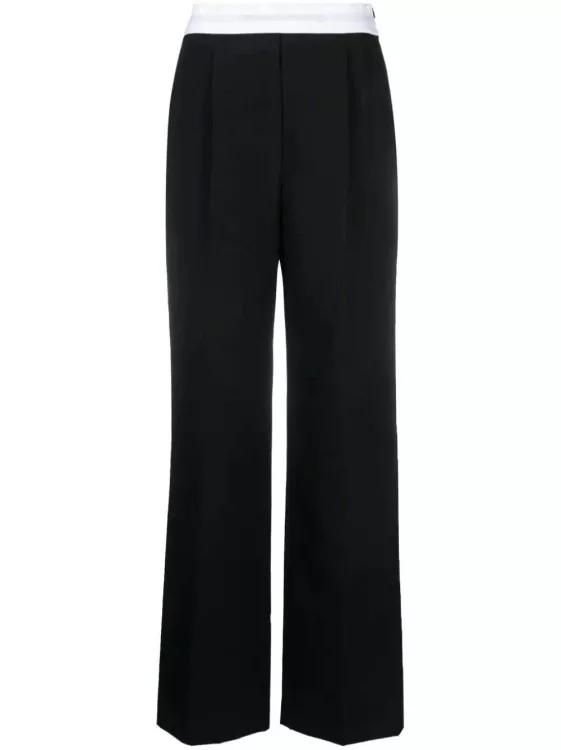 Thumbnail - Alexander Wang - Logo-Waistband Straight-Leg Trousers - Größe 6 - schwarz