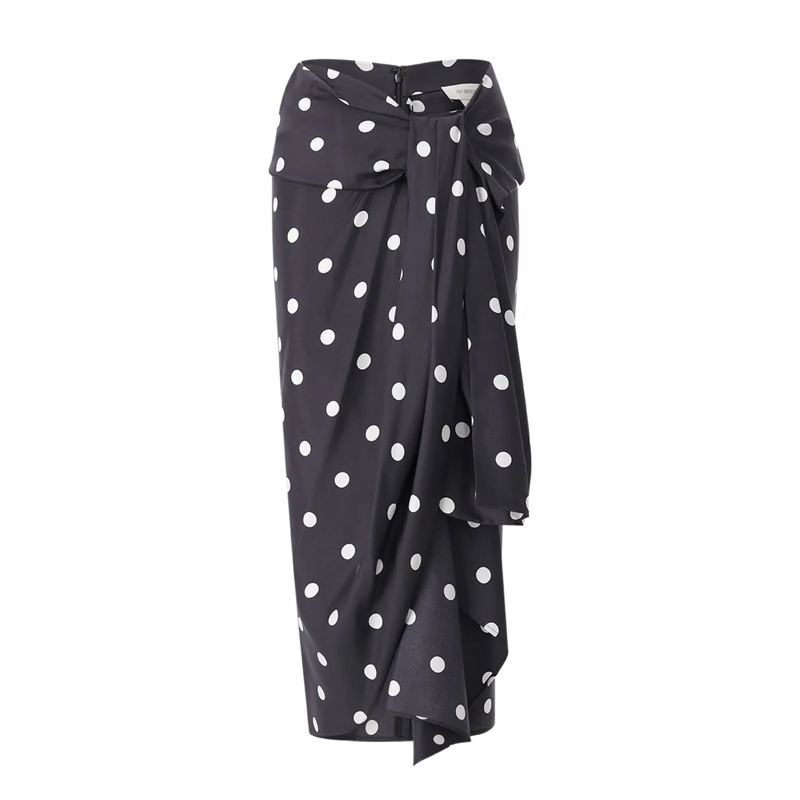 Sportmax Maxirock Gepunkteter Midirock Gentile blau