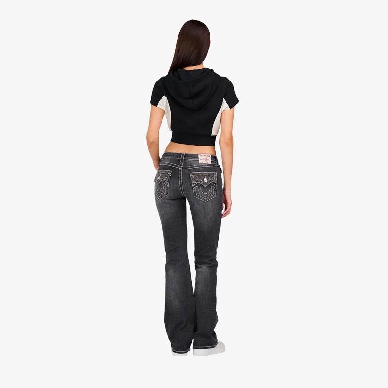 True Religion Jacke Crop Zip-Hoodie schwarz(Image 4)