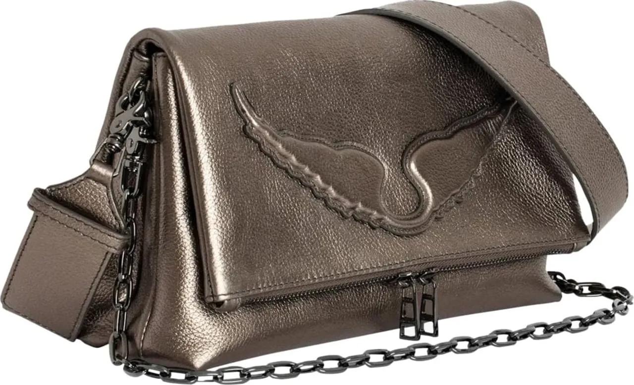 Zadig & Voltaire Grijze leren Rocky tas met afneembare band Gray Dames