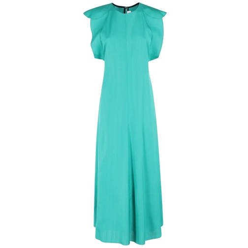 Victoria Beckham Robes midi Folded Cap Sleeve Midi Dress Green