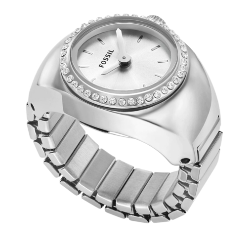Fossil Watch Ring TwoHand Stainless Steel Silver QuarzUhr