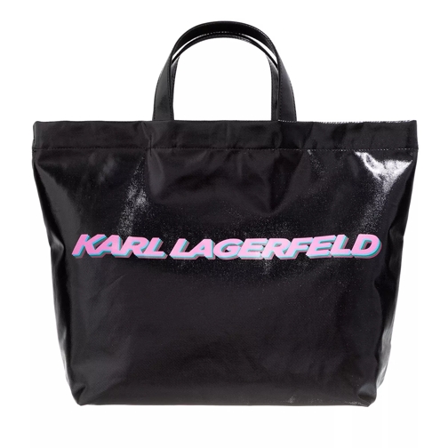 Karl Lagerfeld K/Futuristic Logo Coated Tote Black Tote