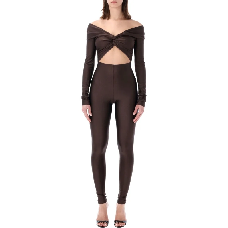 Andamane Jumpsuit Stretch Off-Shoulder Cut-Out Jumpsuit Black