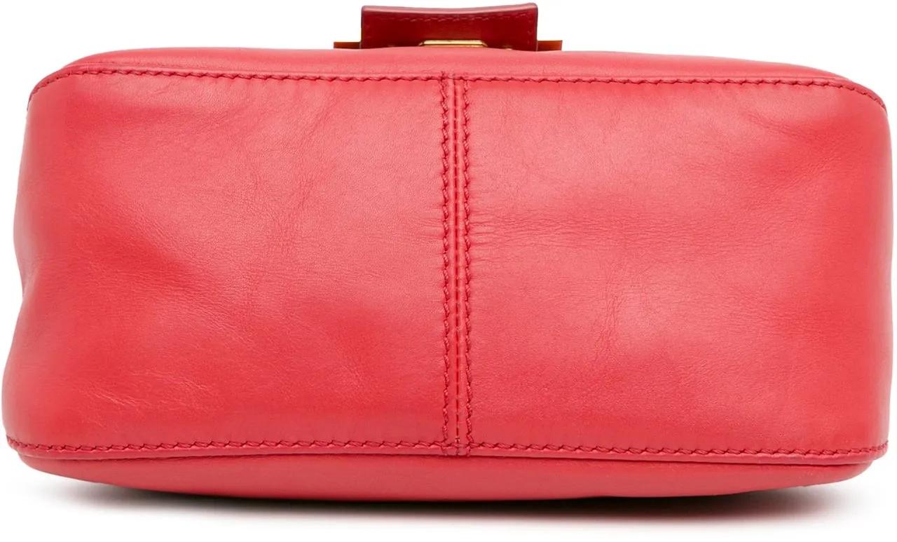 Fendi Shoppers Mini Calfskin Chain Mamma Forever in rood