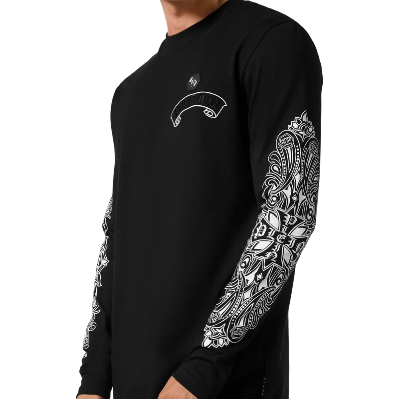 Philipp Plein T-Shirt T-Shirt Rundhalsausschnitt Ls Chrome schwarz(Image 4)