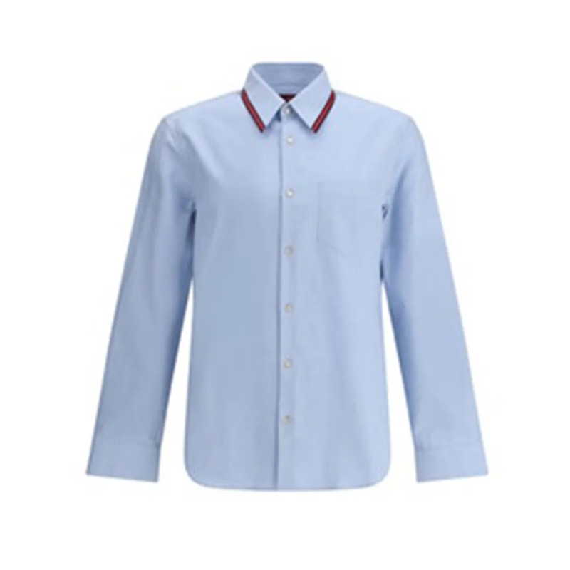 Gucci Chemise Tailored Blue Shirt With Classic Collar Blue