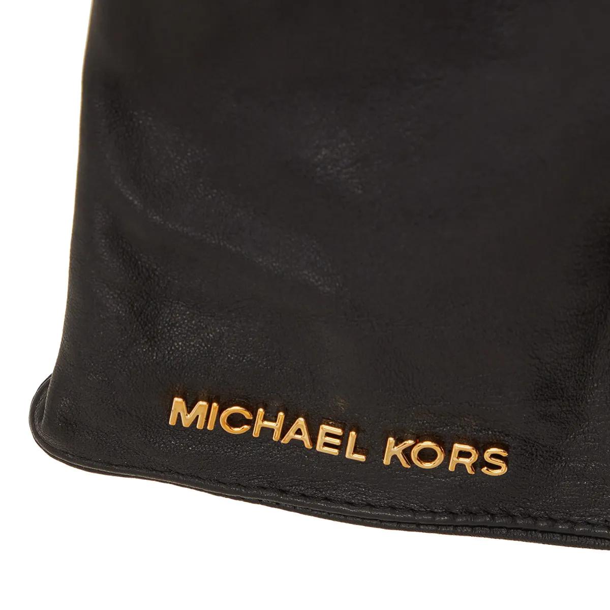 Michael Kors Leather Glove With Logo Letters Black Glove