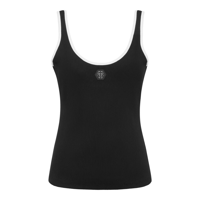 Philipp Plein Top Tank-Top Hexagon schwarz