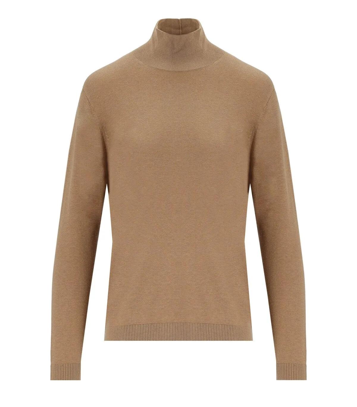 WEEKEND Max Mara - MAX MARA WEEKEND KIKU KAMEL PULLOVER MIT HOHEM KRA - Größe M - beige