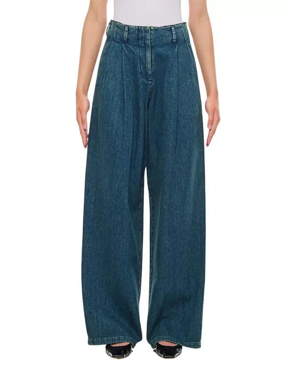 Golden Goose - Wide Leg Denim With Pinces - Größe 40 - blue