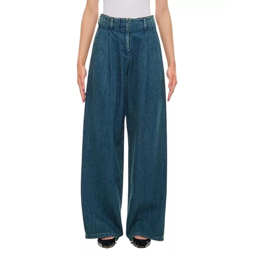 Golden Goose Wide Leg Denim With Pinces Blue 