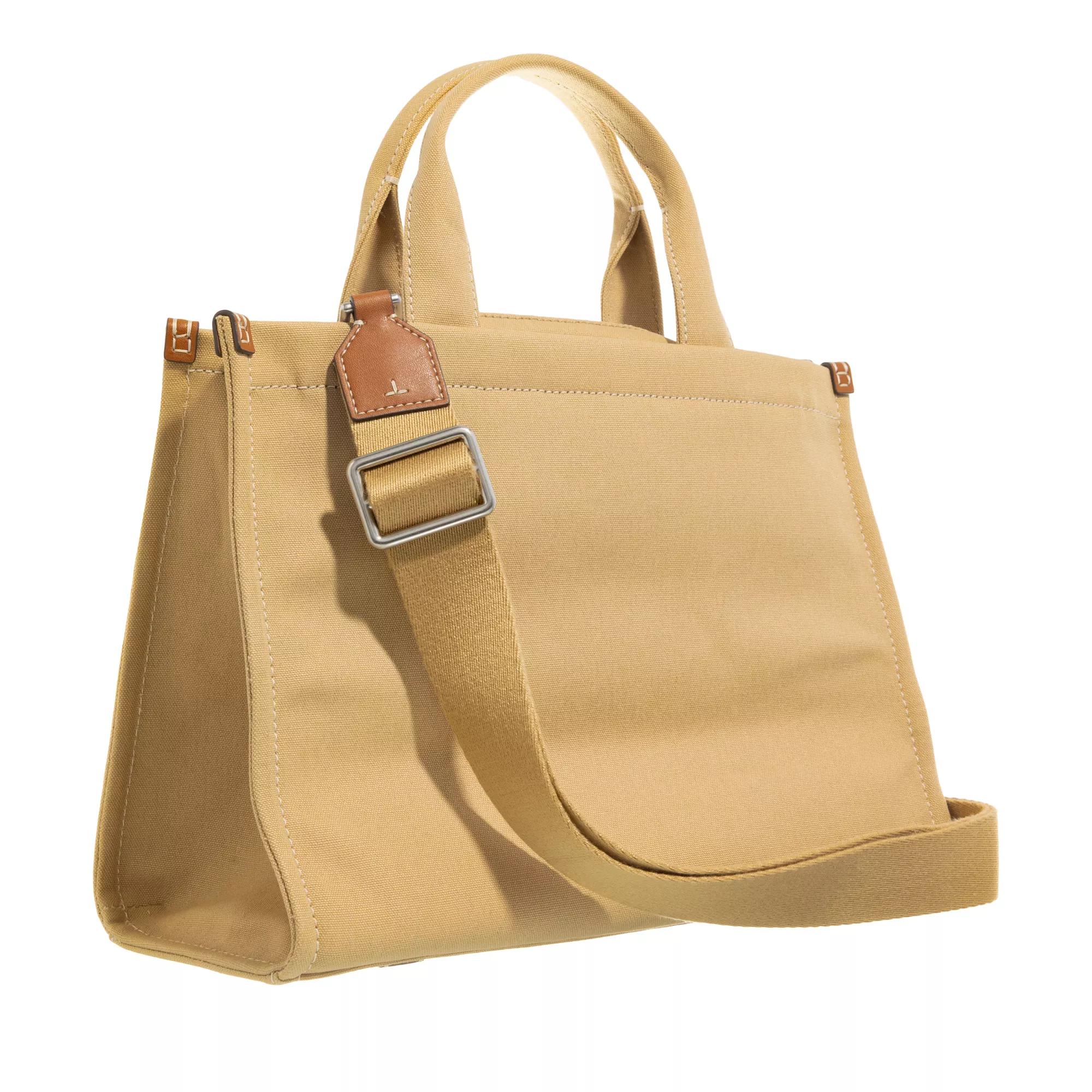 TORY BURCH Canvas Tote Tas met Double T Motif Beige Dames