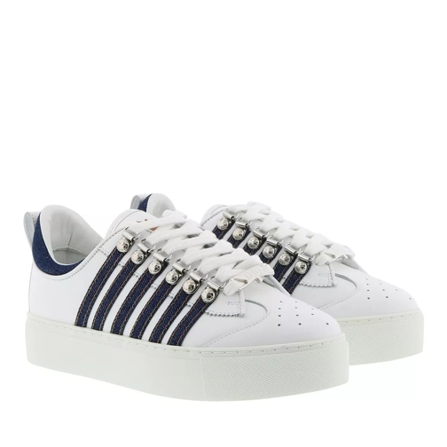 Dsquared2 Stripe Side Sneakers White/Denim Plateau Sneaker