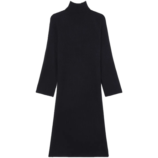 A.P.C. Midi-Kleider Navy Blue Wool Midi Dress Blue