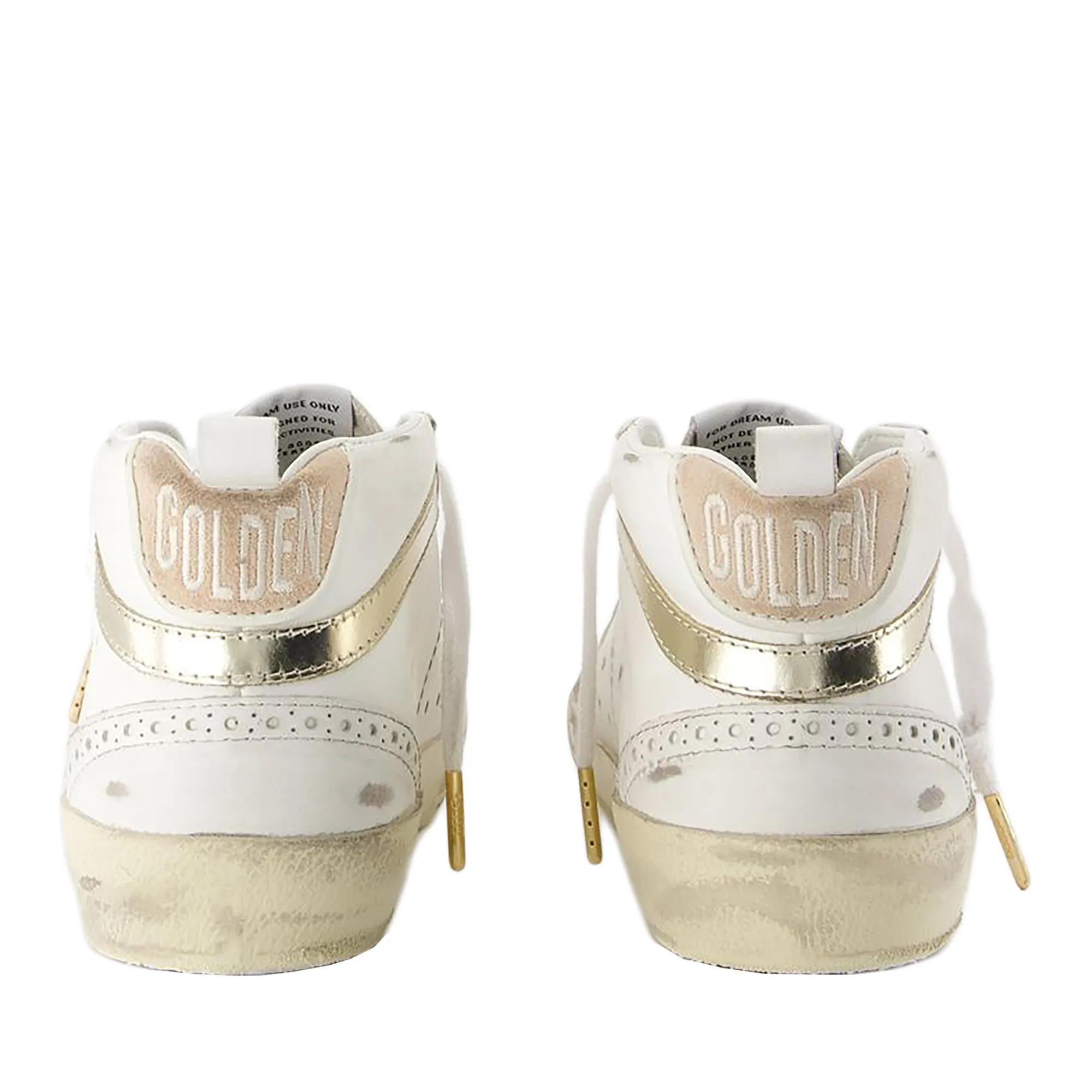 Golden Goose Low-Top Sneakers Mid Star Sneakers Leather White in beige