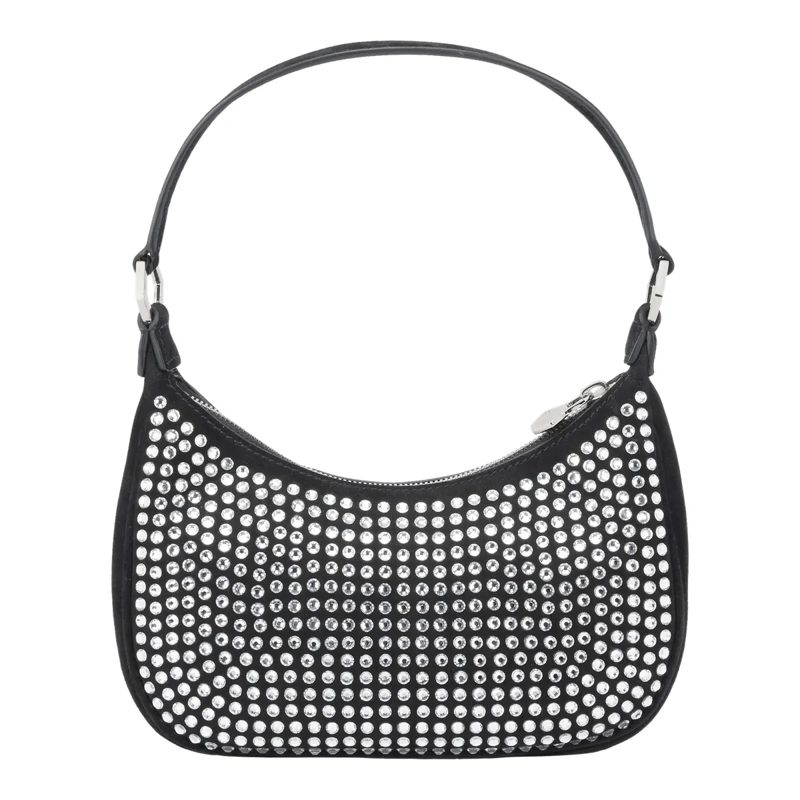 Philipp Plein Schultertasche Suede Shoulder Bag All-Over Strass schwarz(Image 3)