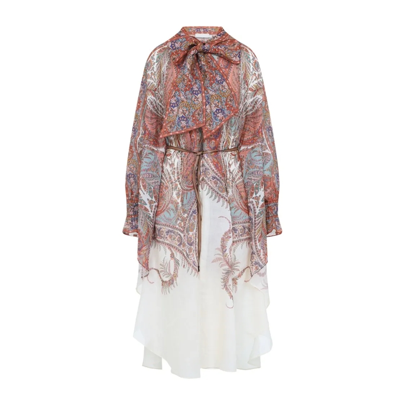 Zimmermann Midi-jurk Layered Multicolour Dress With Paisley Patterns Multicolor