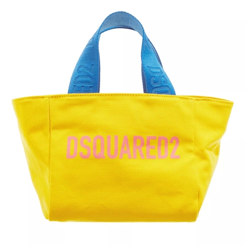 Dsquared2 Shopping Small Canvas Stamp Logo Yellow Draagtas