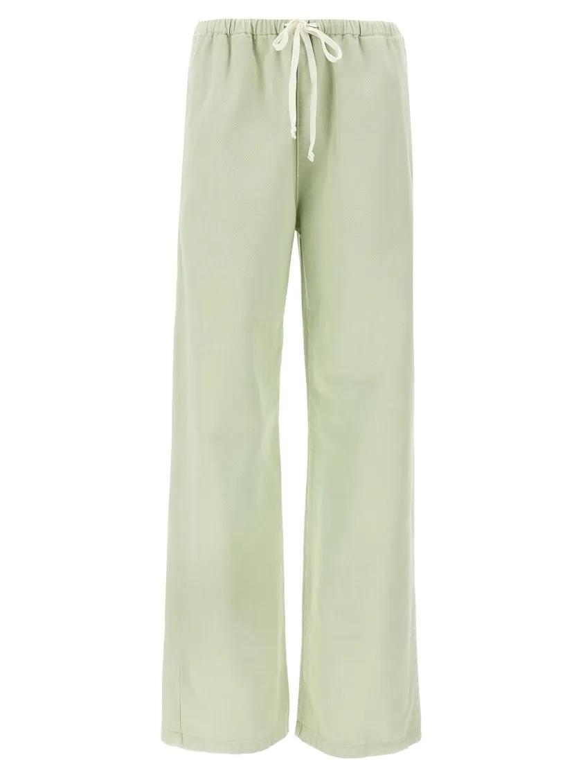 Thumbnail - MM6 Maison Margiela - Delavé Cotton Drawstring Pants With Numeric Signa - Größe 38 - grün