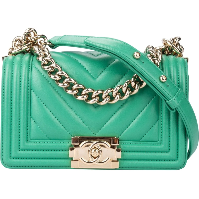 Chanel Sac à bandoulière Chanel Chevron Lambskin Boy Single Flap Crossbody  mehrfarbig