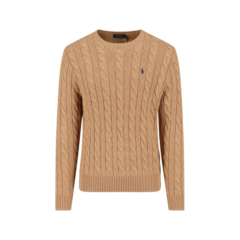 Polo Ralph Lauren Pullover Classic Brown Sweater With Timeless Appeal Brown