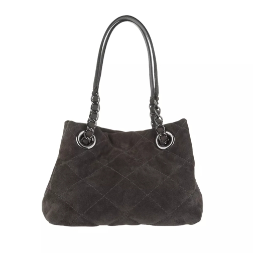Abro Kaleido Quilted Leather Pochette Suede Grey Pochette