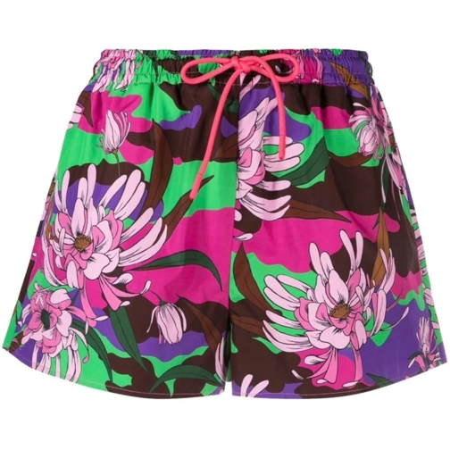 Moncler Kurze Hosen Drawstring Floral Print Shorts mehrfarbig