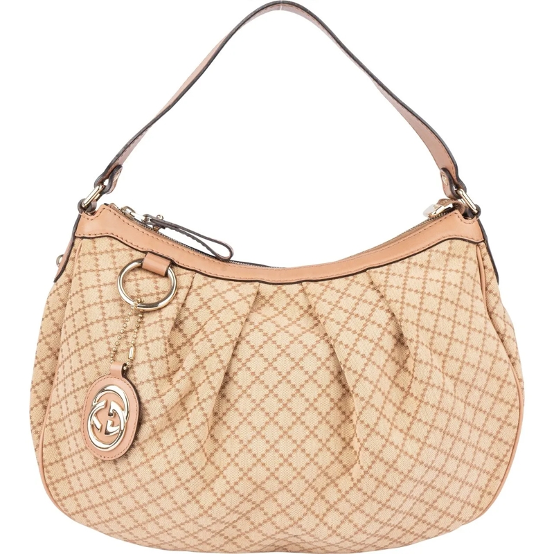 Gucci Schultertasche Gucci Diamante Monogram Sukey Handbag beige