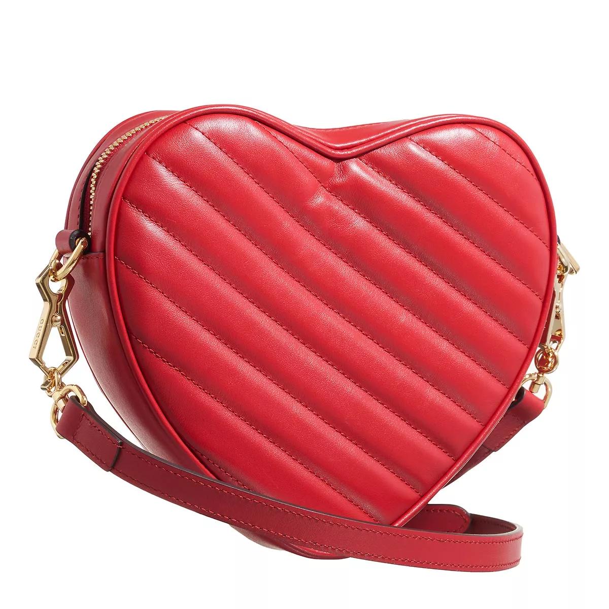 Gucci Interlocking G Mini Heart Shoulder Bag Red