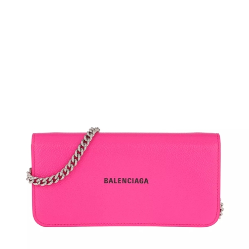 Balenciaga Wallet On Chain Leather Pink Crossbody Bag