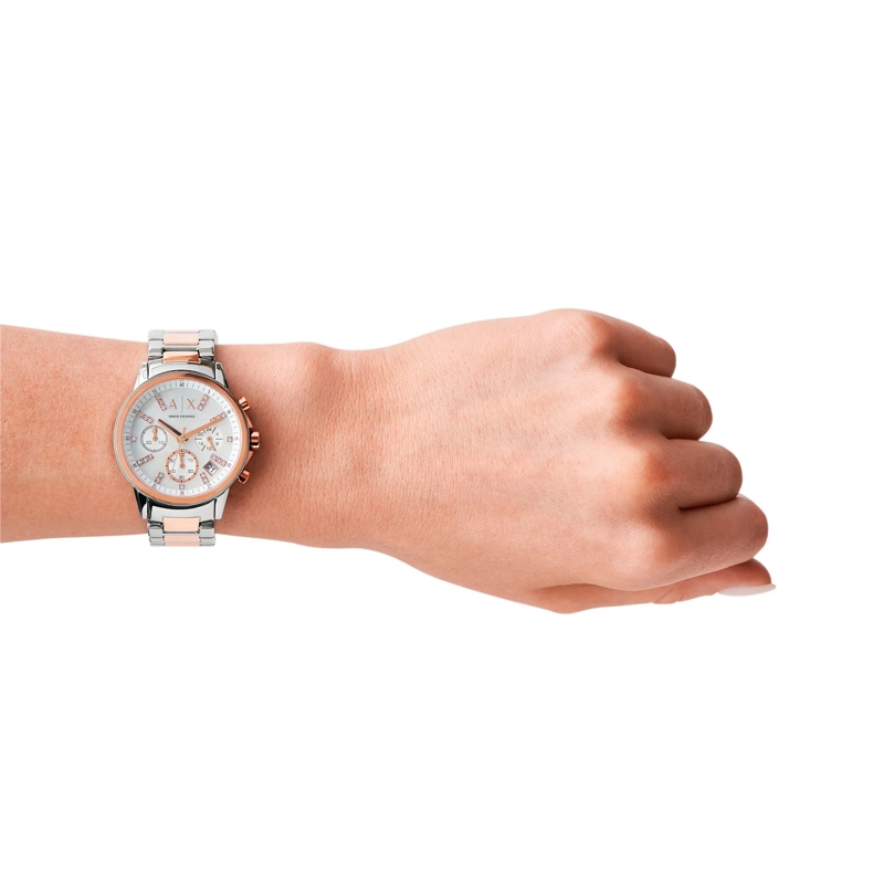 Armani Exchange Automatikuhr AX4331 Ladies Lady Banks Watch Silver/Roségold(Image 3)