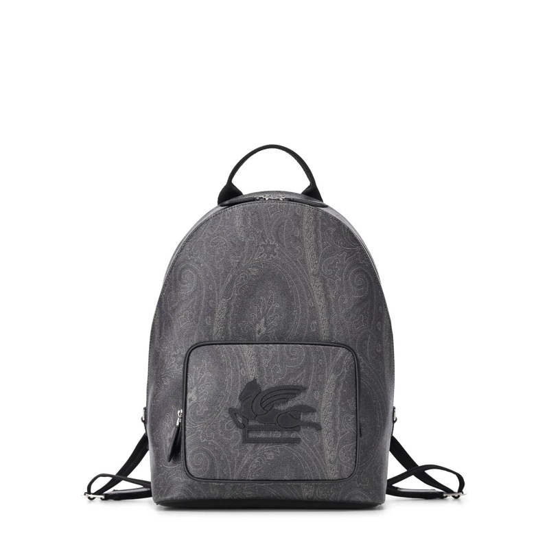 Etro Rugzak Rucksack mit Paisley-Muster schwarz