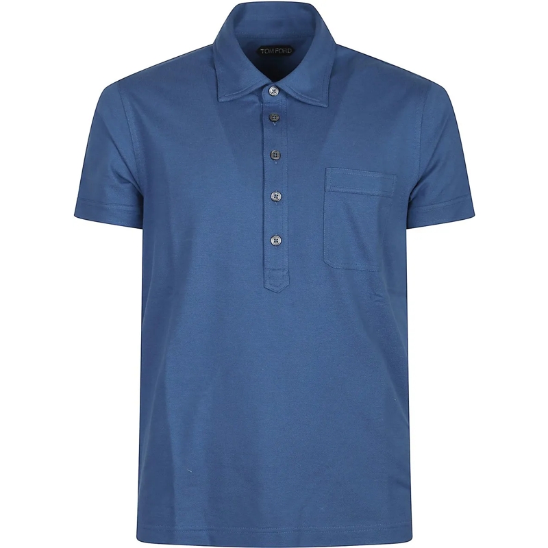 Tom Ford Polo Short Sleeve Polo Shirt Blue blau
