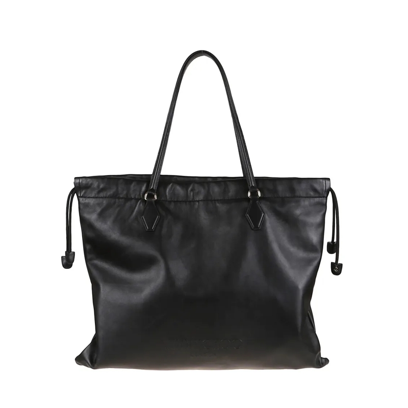 Jimmy Choo Fourre-tout Soft Nappa Drawstring Tote With Elegant Embellishm Black