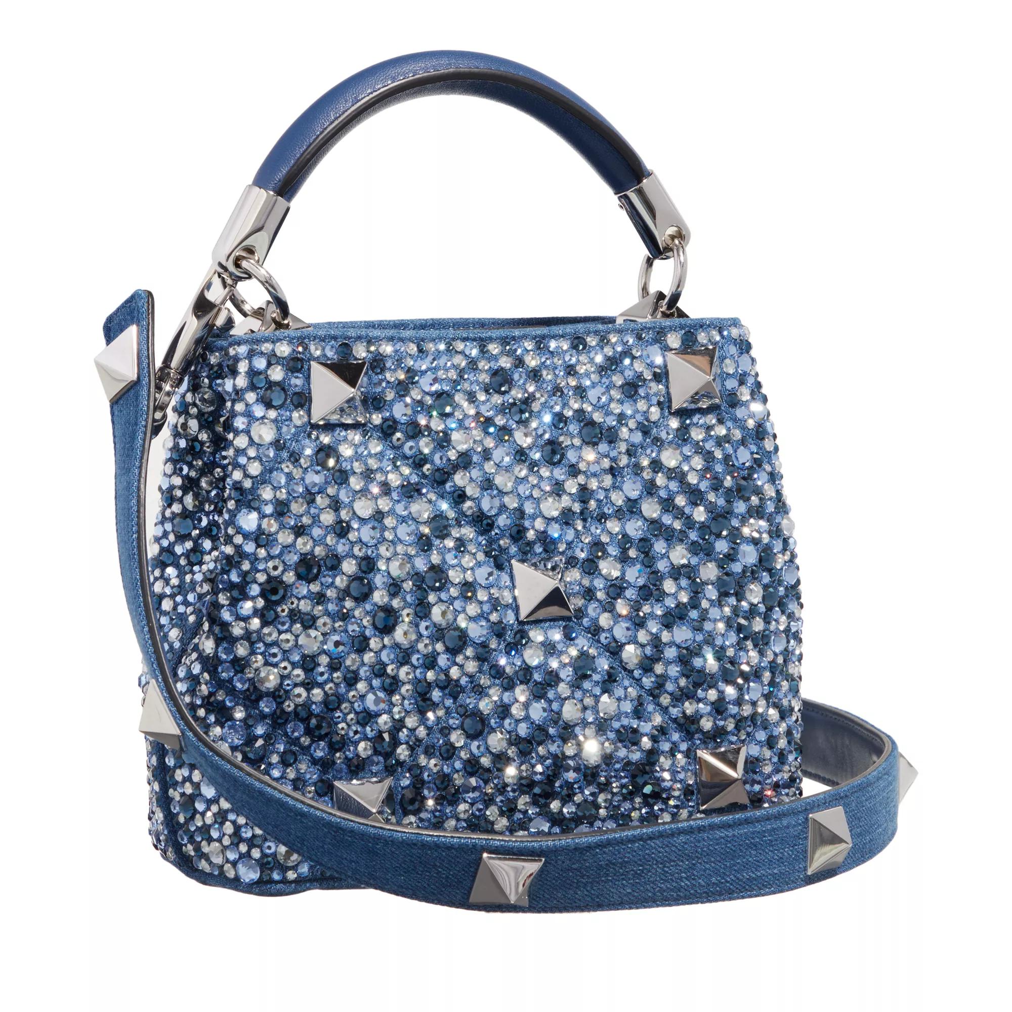 Valentino Garavani Satchels Casual Style Denim Studded Bag in blauw