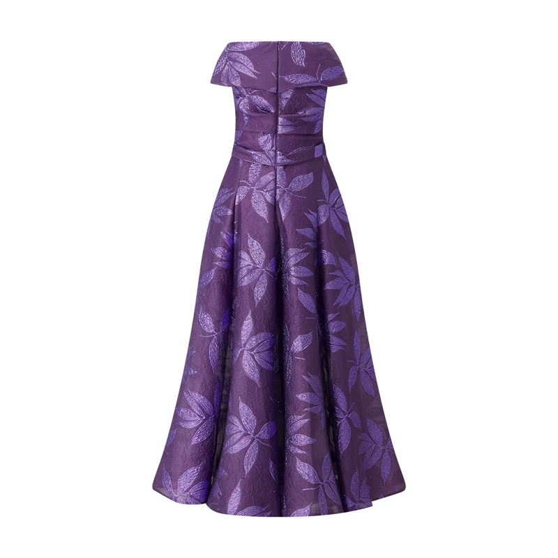 Talbot Runhof Maxikleid Schulterfreies Abendkleid lila(Image 3)