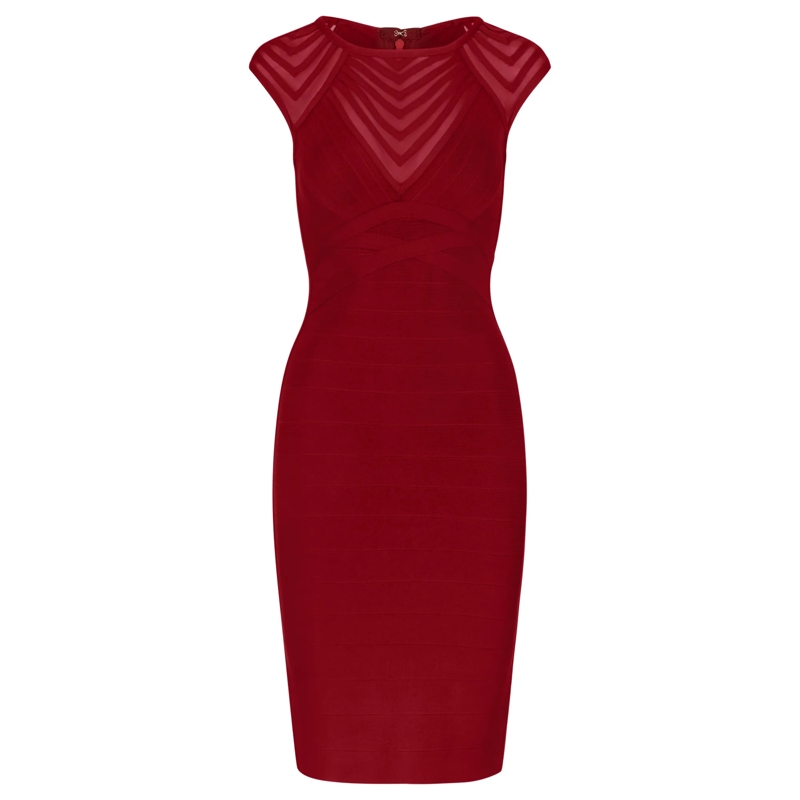 Kraimod Abendkleid Bandagekleid bordeaux