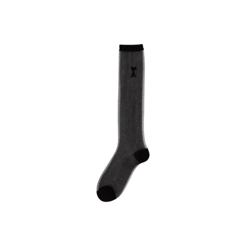 AMI Paris Transparente Socken mit schwarzem Ami De Coeur Log black black 