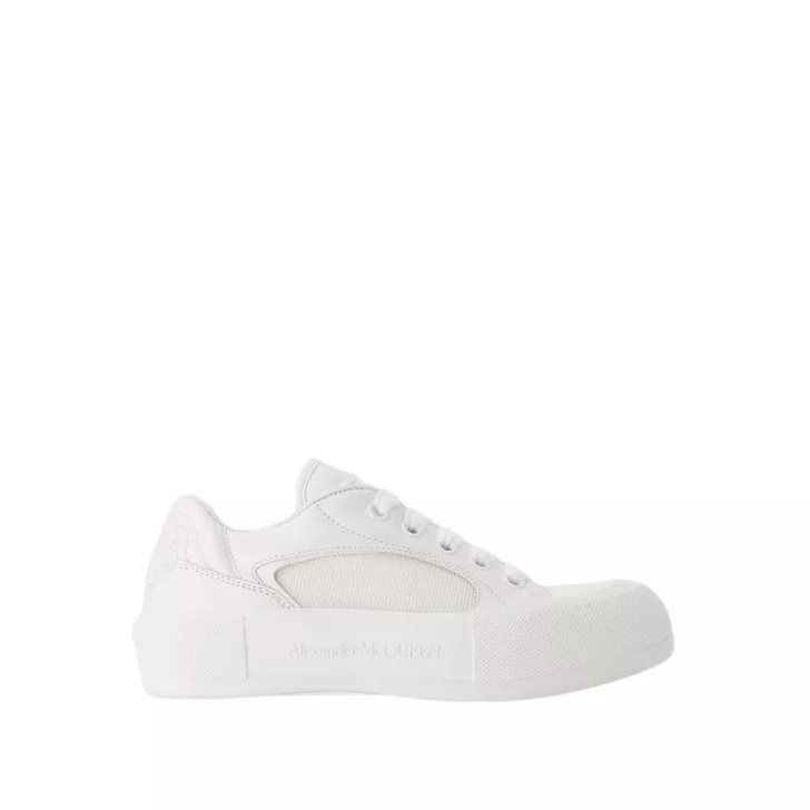 Alexander McQueen Deck Sneakers Calfskin White White Low Top Sneaker